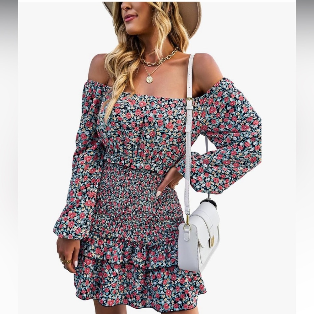 Black Floral Dress | Size XL
